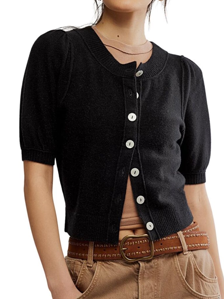 New With Tags Black Free People Isla Solid Cardi Size Medium
